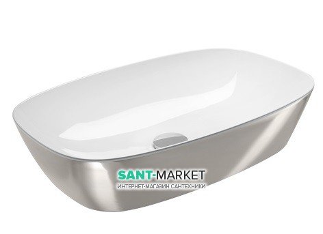 Раковина для ванной накладная Catalano Gold & Silver 60х40 керамика цвет белый/серебро 160APGRLXBA