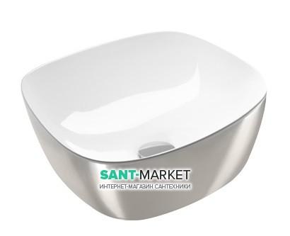 Раковина для ванной накладная Catalano Gold & Silver 40х40 керамика цвет белый/серебро 140APGRLXBA