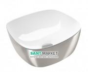 Раковина для ванной накладная Catalano Gold & Silver 40х40 керамика цвет белый/серебро 140APGRLXBA