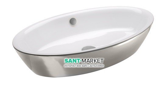 Раковина для ванної накладна Catalano Gold & Silver 70х42 кераміка колір білий / срібло 170VLNBA