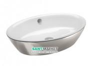 Раковина для ванной накладная Catalano Gold & Silver 60х42 керамика цвет белый/серебро 160VLNBA