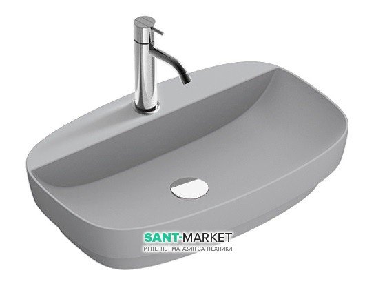 Раковина для ванної накладна Catalano Colori 65х42 кераміка колір цемент поверхню сатин 165GRLXNCS