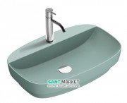 Раковина для ванної накладна Catalano Colori 65х42 кераміка колір зелений поверхню сатин 165GRLXNVS
