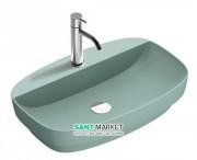 Раковина для ванної накладна Catalano Colori 65х42 кераміка колір зелений поверхню сатин 165GRLXNVS