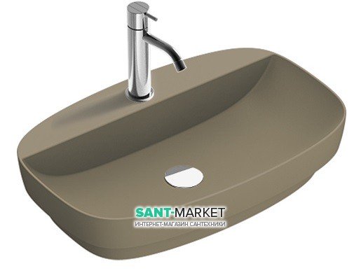 Раковина для ванной накладная Catalano Colori 65х42 керамика цвет коричневый поверхность сатин 165GRLXNMS
