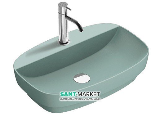 Раковина для ванної накладна Catalano Colori 60х40 кераміка колір зелений поверхню сатин 160GRLXNVS