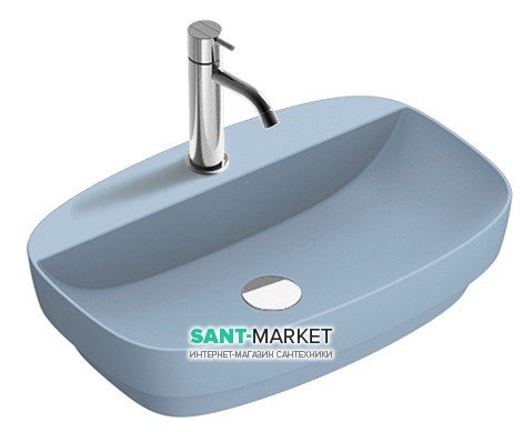 Раковина для ванной накладная Catalano Colori 60х40 керамика цвет синий поверхность сатин 160GRLXNAS