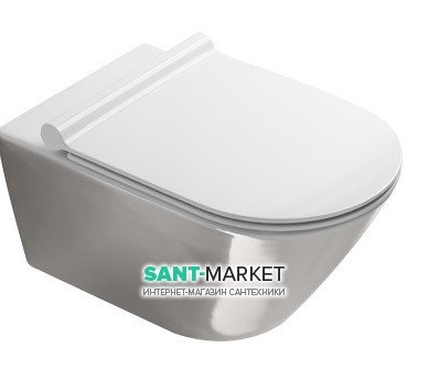 Унітаз підвісний Catalano Gold & Silver 55х35 см кераміка білий / срібло 1VS55NRBA