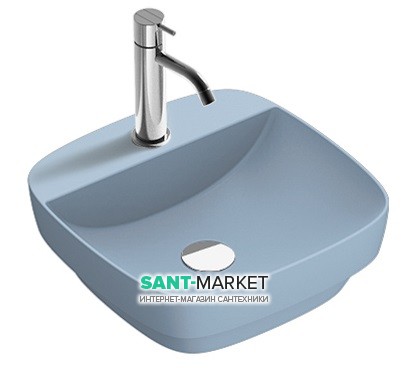 Раковина для ванной накладная Catalano Colori 42х42 керамика цвет синий поверхность сатин 142GRLXNAS