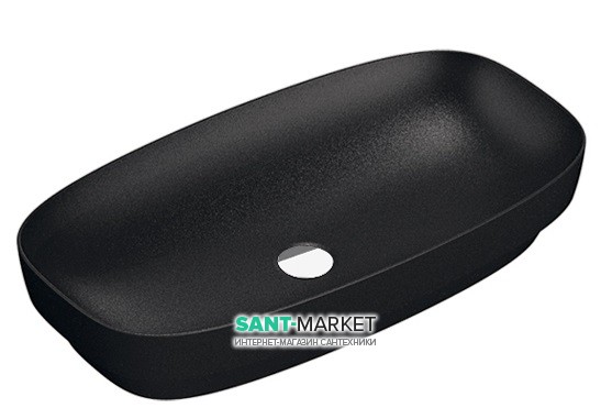 Раковина для ванної накладна Catalano Colori 75х40 кераміка колір чорний поверхню сатин 175AGRLXNS