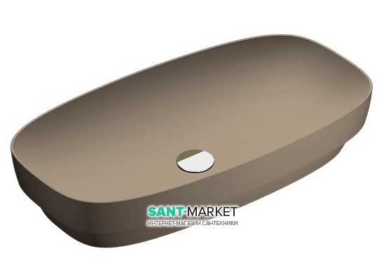 Раковина для ванної накладна Catalano Colori 75х40 кераміка колір коричневий поверхню сатин 175AGRLXMS