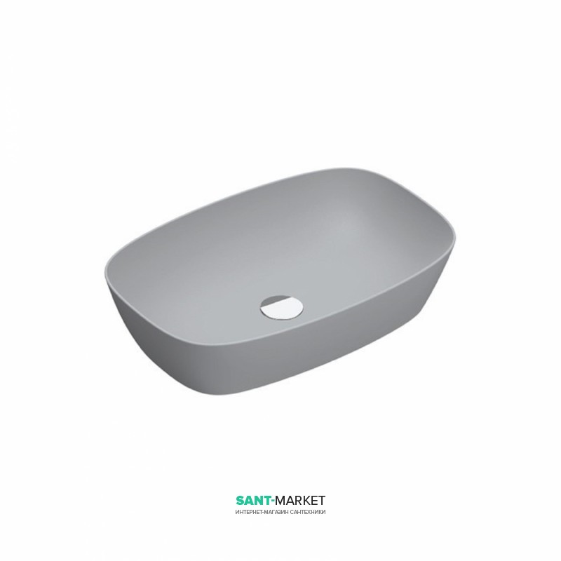 Раковина для ванної накладна Catalano Colori Green Lux 60х40 овальна керамічна колір цемент матовий 160APGRLXCS