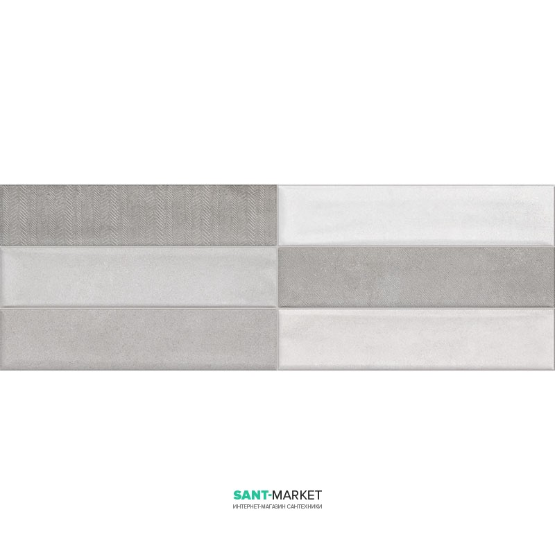 Плитка Undefasa Normandie Decorado Breton Gris Brick 25x75