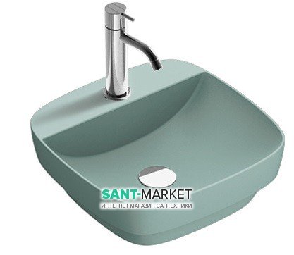 Раковина для ванної накладна Catalano Colori 42х42 кераміка колір зелений поверхню сатин 142GRLXNVS