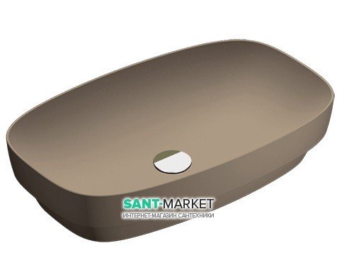 Раковина для ванной накладная Catalano Colori 65х40 керамика цвет коричневый поверхность сатин 165AGRLXMS