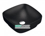 Раковина для ванної накладна Catalano Colori 40х40 кераміка колір чорний поверхню сатин 140AGRLXNS