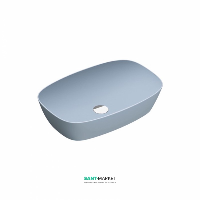 Раковина для ванной накладная Catalano Colori Green Lux 60х40 овальная керамическая цвет голубой матовый 160APGRLXAS