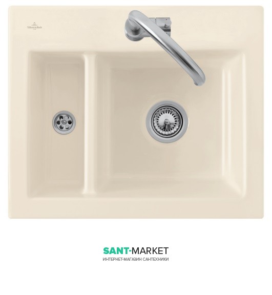 Мойка для кухни прямоугольная Villeroy & Boch Subway 60 XM кремовый 678001KR