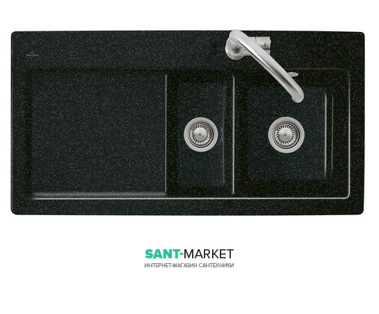 Мойка для кухни прямоугольная Villeroy & Boch Subway 60 XR черный гранит 672101J0
