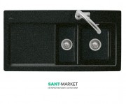 Мийка для кухні прямокутна Villeroy & Boch Subway 60 XR чорний граніт 672101J0