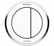 Пневмокнопка смыва для унитаза Geberit Type 10 двойной смыв белый/хром глянцевый/белый 116.056.KJ.1