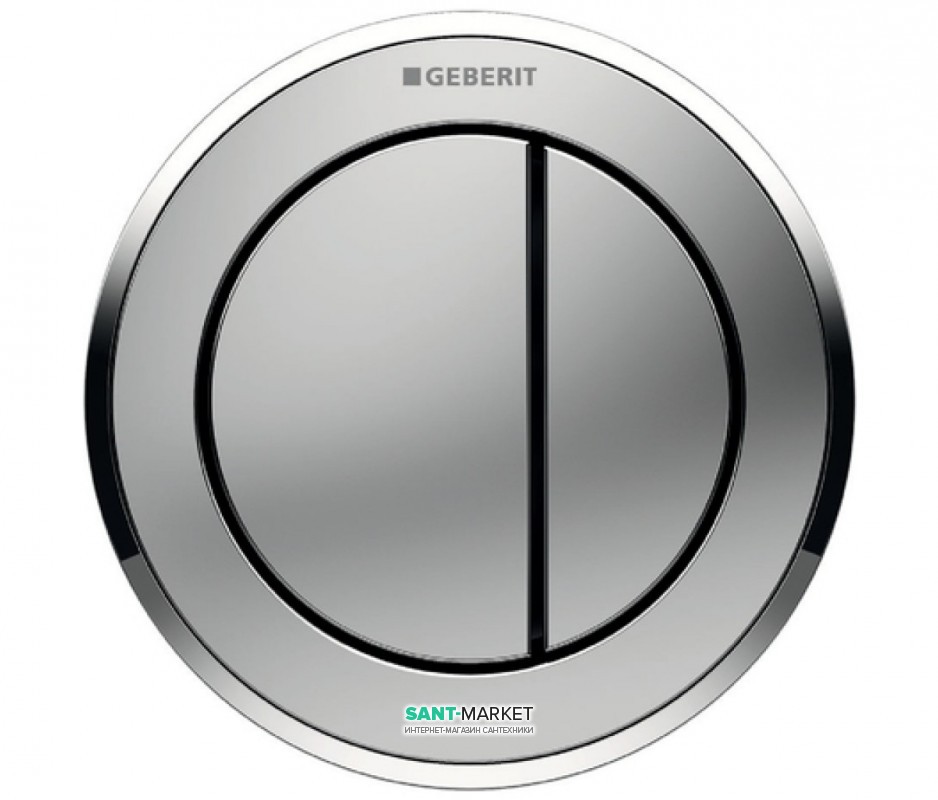 Пневмокнопка змиву для унітазу Geberit Type 10 подвійний змив хром матовий / хром глянсовий / хром матовий 116.056.KN.1