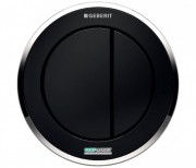 Пневмокнопка смыва для унитаза Geberit Type 10 двойной смыв чёрный/хром глянцевый/чёрный 116.057.KM.1