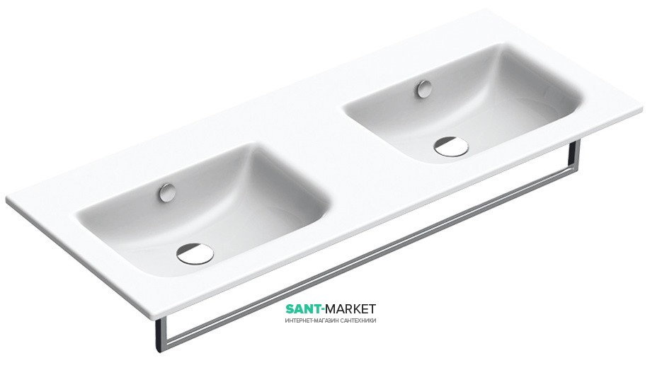 Раковина для ванної підвісна подвійна прямокутна Catalano Sfera 125х50 кераміка колір білий 1125SFD00