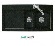 Мийка для кухні прямокутна Villeroy & Boch Subway 60 XR чорний граніт 672101J0