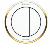 Пневмокнопка смыва для унитаза Geberit Type 10 двойной смыв белый/золото/белый 116.055.KK.1