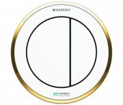 Пневмокнопка смыва для унитаза Geberit Type 10 двойной смыв белый/золото/белый 116.056.KK.1