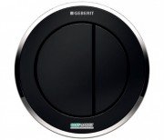 Пневмокнопка смыва для унитаза Geberit Type 10 двойной смыв чёрный/хром глянцевый/чёрный 116.057.KM.1