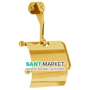 Держатель туалетной бумаги Kerasan Retro с крышкой золото 742191