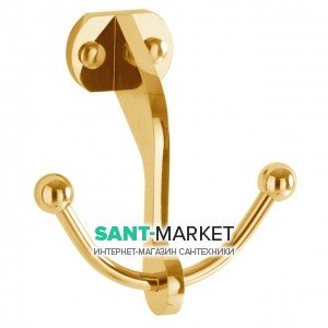 Гачок подвійний для ванної Kerasan Retro золото 742 491