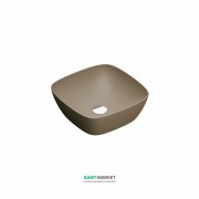 Раковина для ванної накладна Catalano Colori Green Lux 40х40 квадратна керамічна колір коричневий матовий 140APGRLXMS