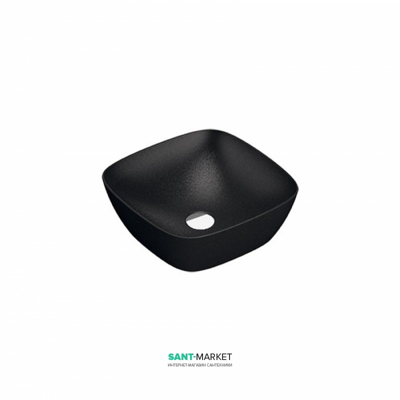 Раковина для ванной накладная Catalano Colori Green Lux 40х40 квадратная керамическая цвет черный матовый 140APGRLXNS