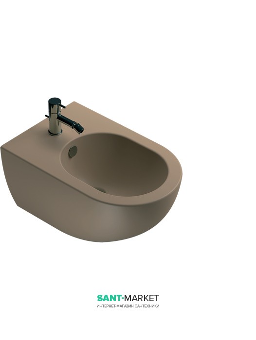 Биде подвесное Catalano Colori Sfera 55х35 см 1 отверстие под смеситель цвет коричневый матовый 1BSF54MS