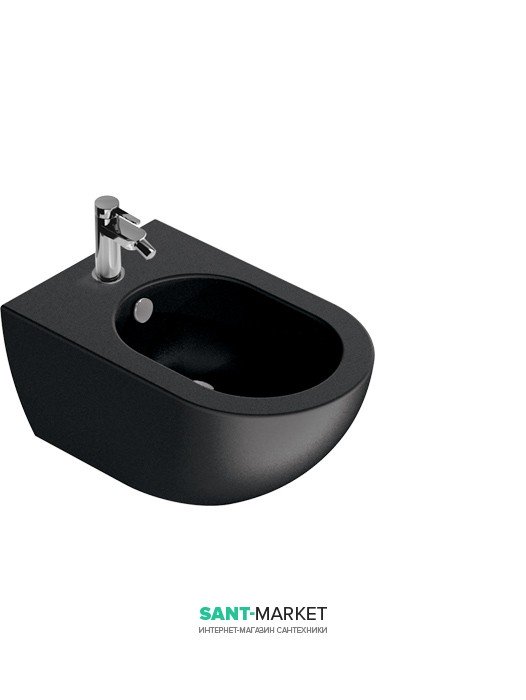 Биде подвесное Catalano Colori Sfera 55х35 см 1 отверстие под смеситель цвет черный матовый 1BSF54NS