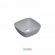 Раковина для ванної накладна Catalano Colori Green Lux 40х40 квадратна керамічна колір цемент матовий 140APGRLXCS