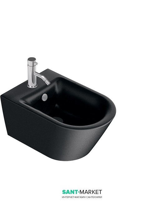 Біде підвісне Catalano Zero Soft 55х35 см 1 отвір під змішувач колір чорний матовий 1BS55NRNS