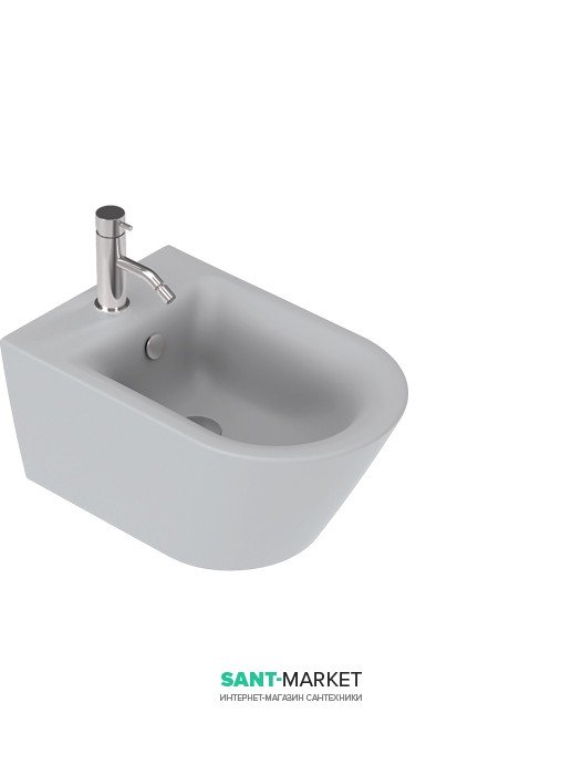 Біде підвісне Catalano Zero Soft 55х35 см 1 отвір під змішувач колір цемент матовий 1BS55NRCS