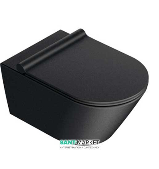 Унітаз підвісний Catalano Zero безободковий 35х55 см чорний матовий 1VS55NRNS