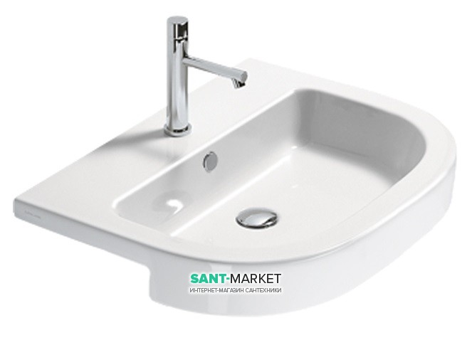 Раковина для ванної накладна полувстраіваемие Catalano Zerotondo 65х46 керамічна колір білий 1LSZE00