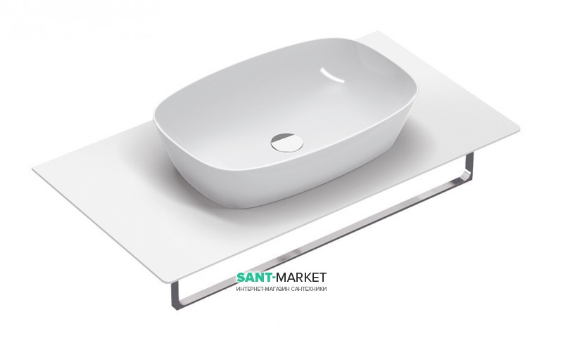 Столешница под раковину Catalano Green Lux керамическая с отверстием для смесителя 100х54 см белая 1PC10C2A00