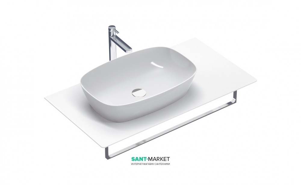 Стільниця під раковину Catalano Green Lux 60 монтаж зліва з отвором для змішувача 100х54 см біла 1PC10C4A00