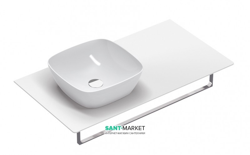 Столешница под раковину Catalano Green Lux 40 монтаж слева без отверстия для смесителя 100х54 см белая 1PC10C100