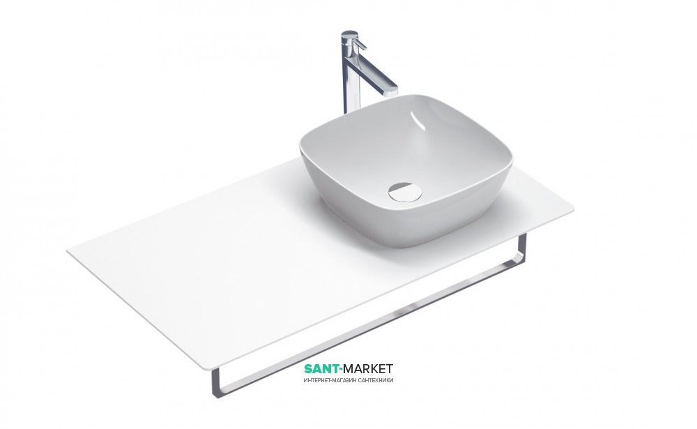 Столешница под раковину Catalano Green Lux 40 монтаж справа с отверстием для смесителя 100х54 см белая 1PC10C3A00