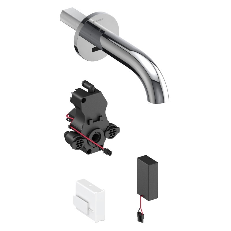 Кран для раковины Geberit Piave электронный настенный питание от батареи хром глянцевый 116.283.21.1