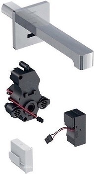 Смеситель для раковины Geberit Brenta электронный настенный питание от генератора хром глянцевый 116.296.21.1