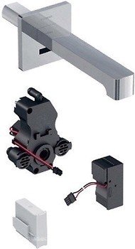 Смеситель для раковины Geberit Brenta электронный настенный питание от генератора хром глянцевый 116.296.21.1